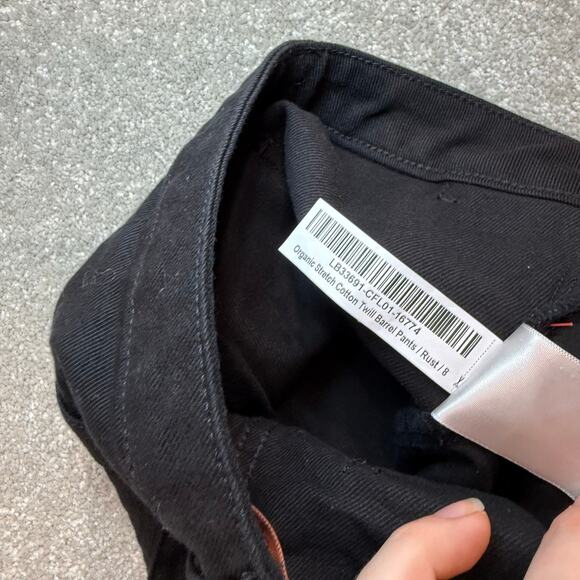 Quince NWT Organic Stretch Cotton Twill Barrel Pants Jeans Sz 8 Black Stretch - Picture 9 of 12